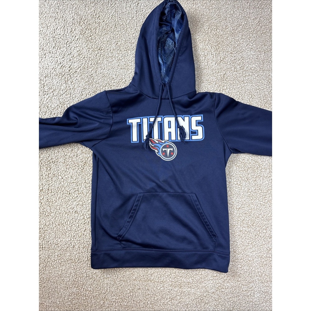 NFL Team Apparel Tennessee Titans Hoodie Mens S Navy Blue Hooded Sweatshirt
